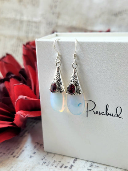 Garnet Opalescent Earrings