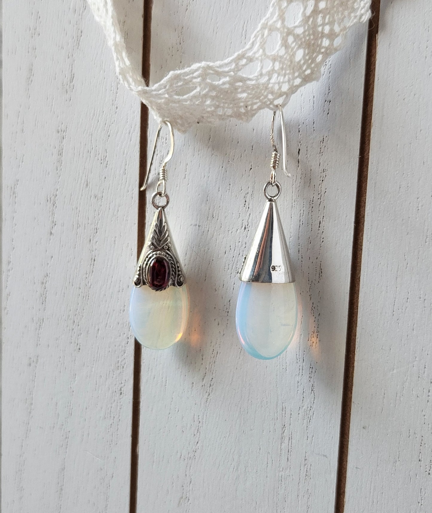 Garnet Opalescent Earrings