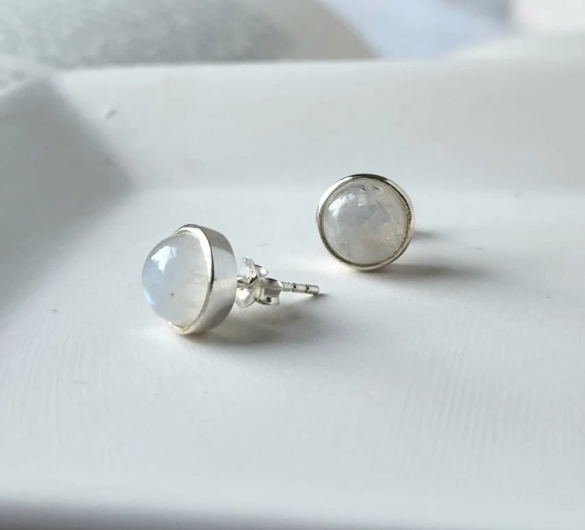Moonstone Earrings,moonstone Stud Earrings,sterling Silver Earrings,stud  Earring Stone,moonstone Studs,gemstone Earrings,moonstone Jewelry - Etsy
