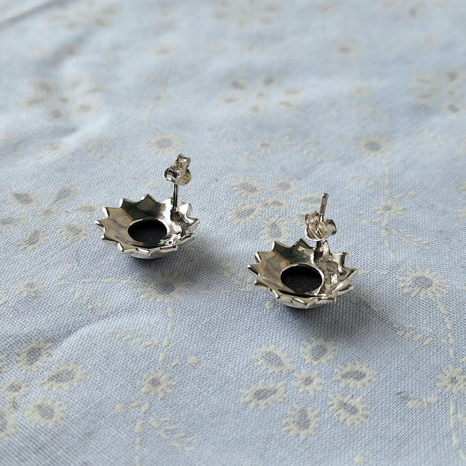 Onyx Flower Burst Earrings