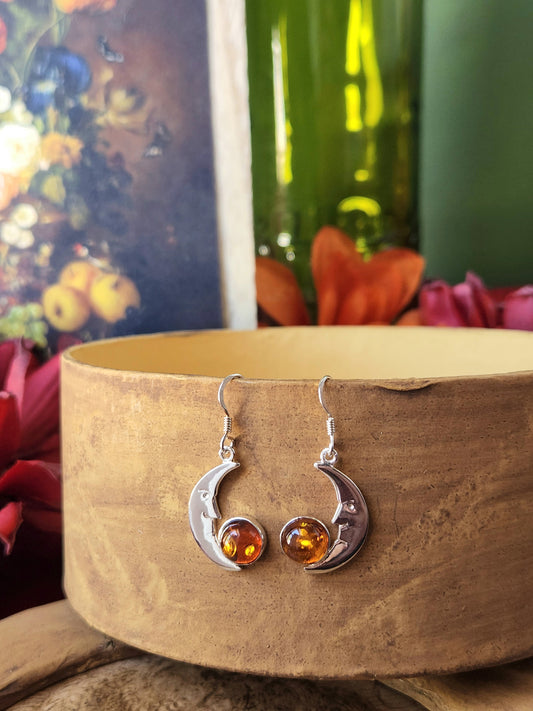 Moonlit Amber Earrings