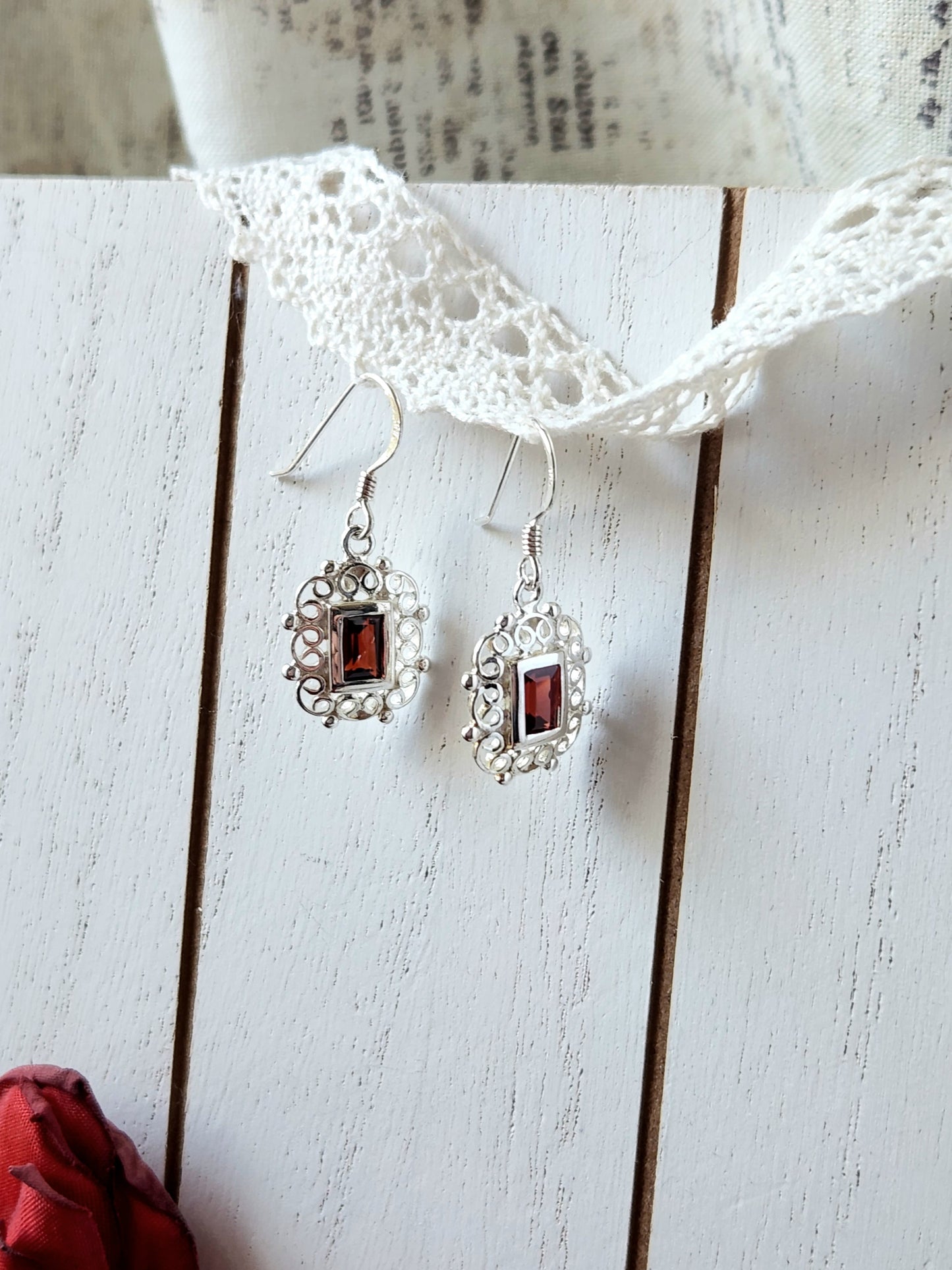 Crimson Garnet Earrings