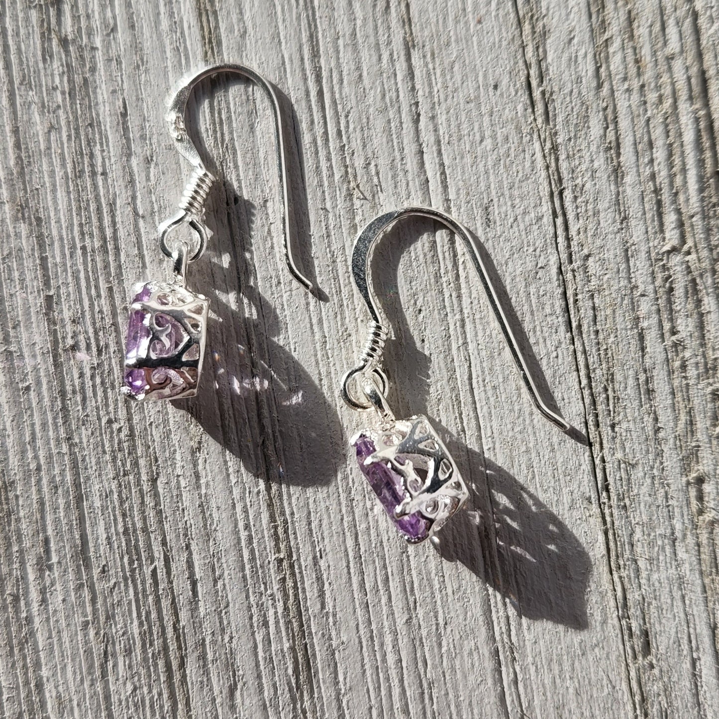 vintage reproduction amethyst earrings 