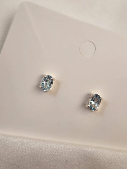 Sky Blue Topaz Stud Earrings