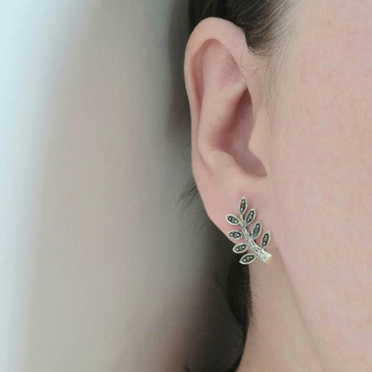 Marcasite Leaf Earrings