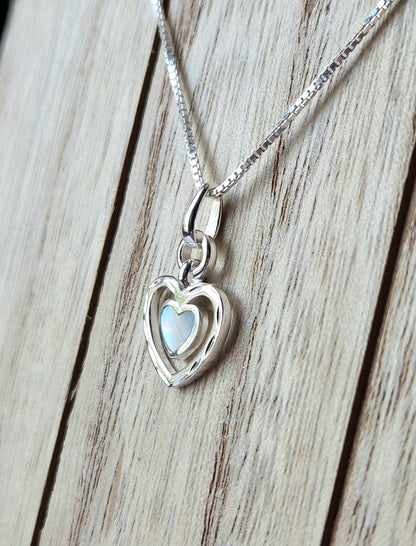 Mother of Pearl Heart Necklace