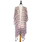 Prosebud™ Grey Gena Geometric Elegance Shawl Cover Up with Tassel Charm