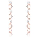 Prosebud™ 1.1Ct Vine Design Rose Gold Plated Nature-Inspired Earrings