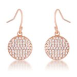 Prosebud™ .6 Ct Elegant CZ Rose Gold Plated Disk Radiance Earrings