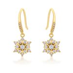 Prosebud™ Dainty Gold Plated Snowflake Drop Whisper Earrings