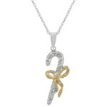 Prosebud™ Candy Cane Cubic Zirconia Holiday Pendant