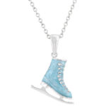 Prosebud™ Enamel Ice Skate Winter Fun Pendant