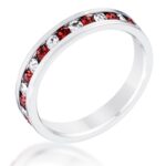 Prosebud™ Clear and Red Alternating Crystal Eternity Ring