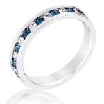 Prosebud™ Clear and Blue Alternating Crystal Eternity Ring