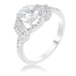 Prosebud™ Twistlight Frost – Rhodium Parallel Pave CZ Ring