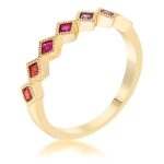 Prosebud™ Septem Lights – Gold Multi-Color Eternity Band