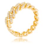 Prosebud™ Whisper Chain – Gold Flexible CZ Ring