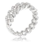Prosebud™ Whisper Chain – Rhodium Flexible CZ Ring